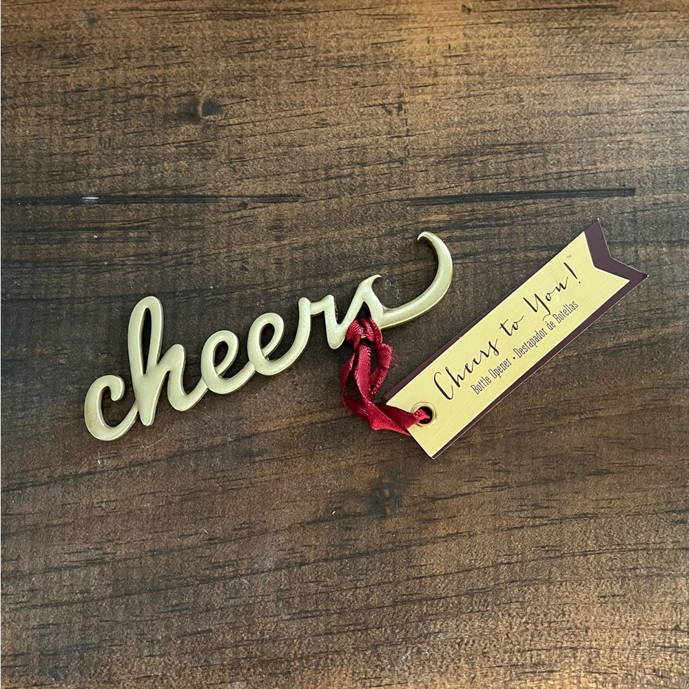 NWT! Gold 'Cheers' Bottle Opener